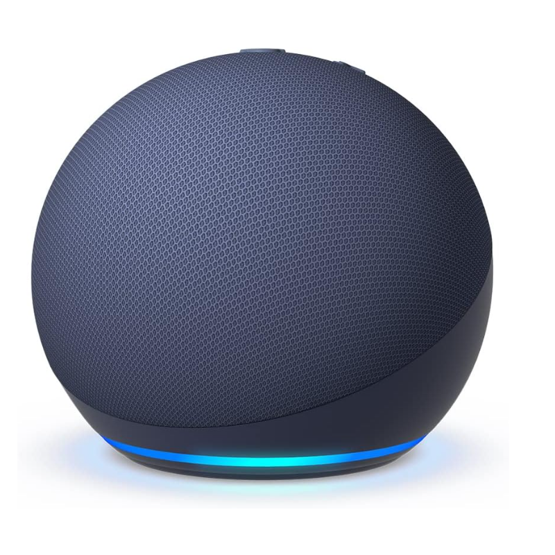 Echo Dot (5th Gen) | smart bluetooth speaker with vibrant sound and Alexa | Use your voice to control smart home devices, play music or the Quran, and more (speaks English & Khaleeji) | Blue